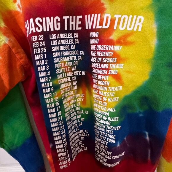 Hippie Sabotage Chasing The Wild Tour Unisex M Oversized Toe Dye Hoodie MINTY - Picture 4 of 4